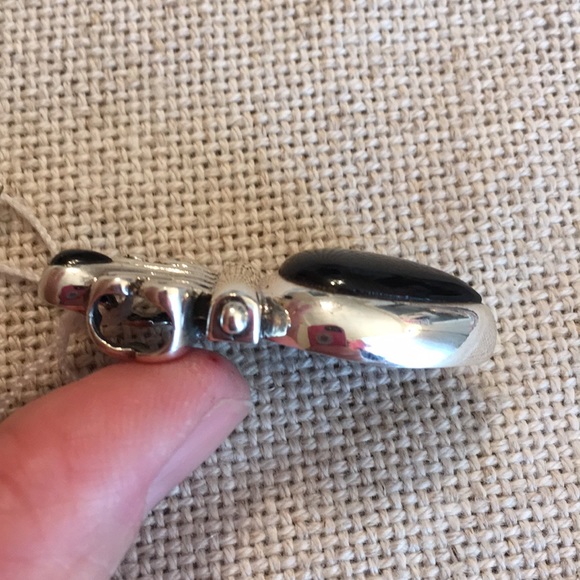 Sterling Silver Black Tear Drop Enhancer Pendant - Picture 7 of 11